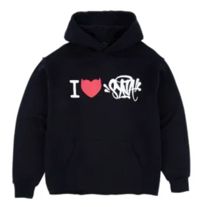 I HEART SYNA HOODIE BLACK front view