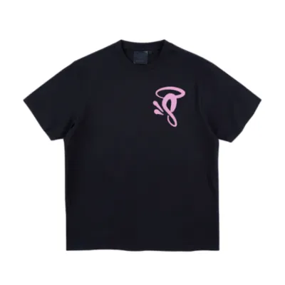 Halo S Logo T-Shirt Black Pink front view
