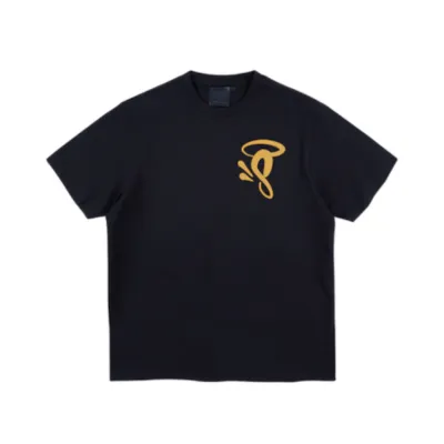 Halo S Printed Logo T-Shirt Black Yellow front view