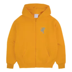 SYNA CIRCLE ZIP HOOD YELLOW BLUE front view